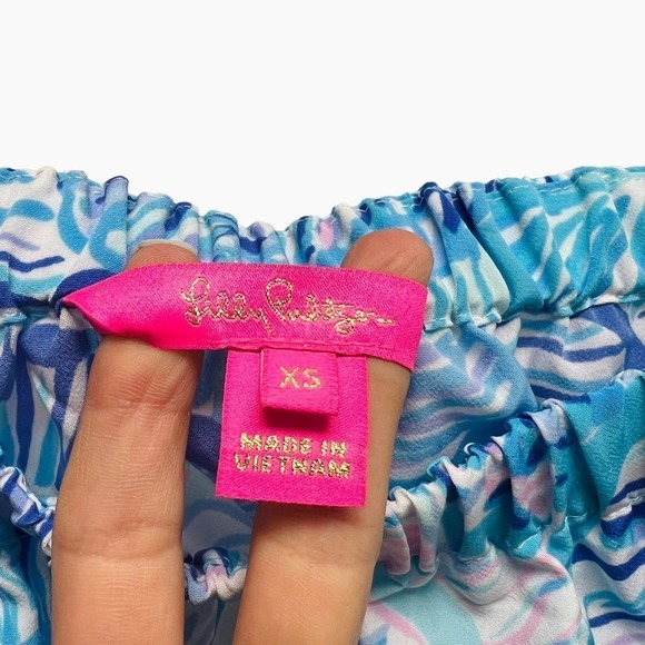Lilly Pulitzer Fishful Thinking Lizzie Top In Bermuda Blue Size XS - Picture 5 of 9